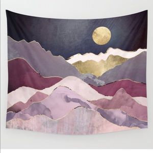 Society 6 purple mountain watercolor tapestry